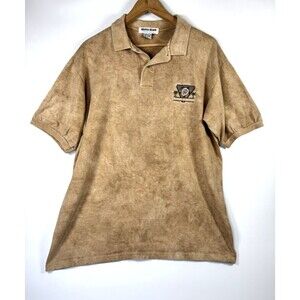 Guava Beach Polo Shirt Mens Large Tan‎ Brown Kona Hawaii Embroidered Made in USA